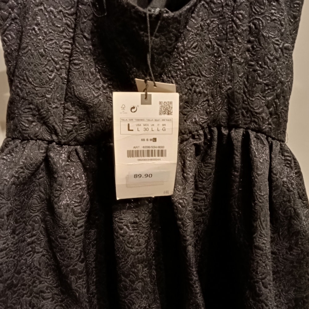 Zara Black Textured Strapless Midi Dress - Picture 5 of 5